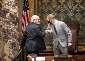 Minnesota state Senate members Jeremy Miller and David Tomassoni
