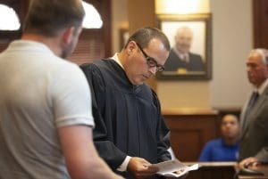 A judge with a prospective juror