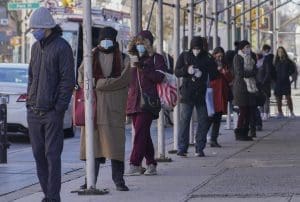 People wait on line for coronavirus tests, Brooklyn, NY