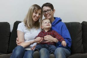 Same-sex couple and son in Rhode Island