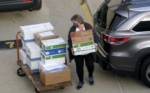 Wisconsin election official loads ballots for recount