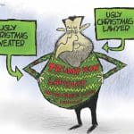 Cartoon: Ugly Christmas lawyer