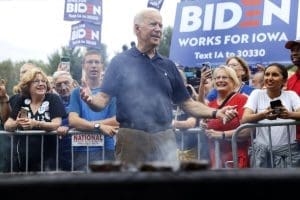 Joe Biden flipping burgers