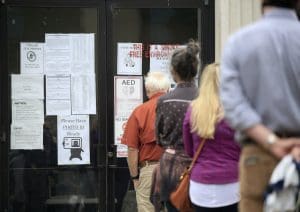 Voters line up in Little Rock, Arkansas