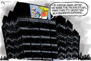 Cartoon: Tower of bribes