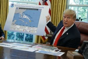 Donald Trump and hurricane map