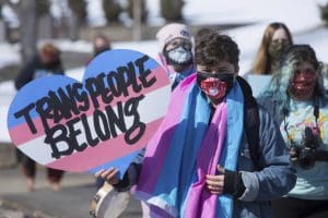 Protest against anti-trans bill in Pierre, South Dakota