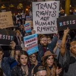 Activists protest Reynolds’ bill excluding transgender people from certain facilities