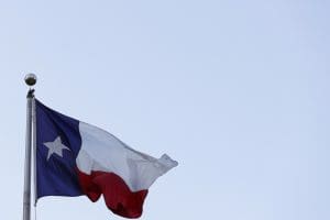 A detail view of the Texas State flag