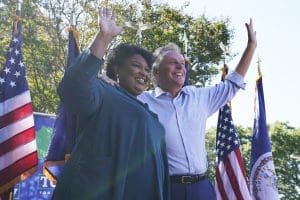 Stacey Abrams and Terry McAuliffe