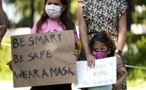 Kids protest the mask ban in Texas
