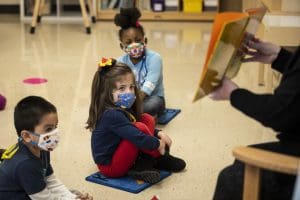 Pre-K masked children in Chicago school