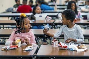 Kids excited about school lunch