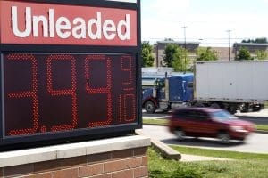 The price of regular unleaded gas is advertised for just under $4 a gallon at a Woodman's, Wednesday, July 20, 2022, in Menomonie Falls, Wisconsin