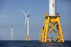 Offshore wind turbines near Rhode Island