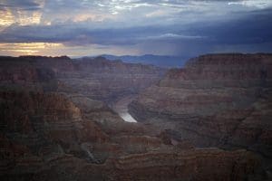 The Colorado River flowing through the Grand Canyon on the Hualapai reservation on Aug. 15, 2022, in northwestern Arizona.