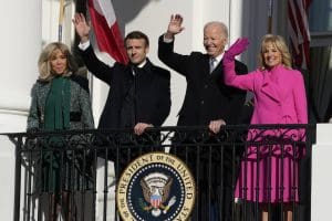 Brigitte and Emmanuel Macron, Joe and Jill Biden
