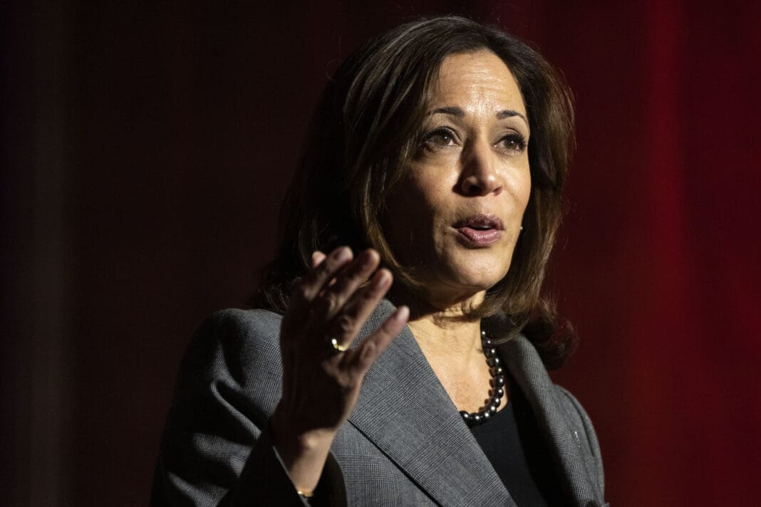 Vice President Kamala Harris speaks about programs for homebuyers, Wednesday, Feb. 22, 2023, in Bowie, Md., at Bowie State University.