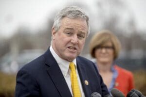 FILE - U.S. Rep. David Trone, D-Md., is seen speaking at a news conference in this Jan. 17, 2019, on Capitol Hill in Washington. Trone announced Thursday, May 4, 2023, that he will run for the U.S. Senate seat that will be opening with the retirement of Sen. Ben Cardin. (AP Photo/Andrew Harnik, File)