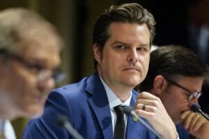 Rep. Matt Gaetz, R-Fla., attends a House Judiciary Committee Field Hearing, Monday, April 17, 2023, in New York.