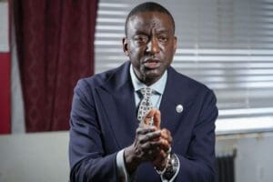 New York City Council candidate Yusef Salaam speaks during an interview with The Associated Press, May 24, 2023, in New York.