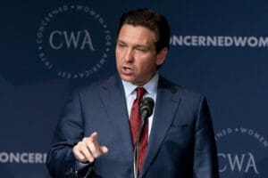 Republican presidential candidate Florida Gov. Ron DeSantis speaks at a Concerned Women for America Summit at the Capitol Hilton, Friday, Sept. 15, 2023, in Washington.