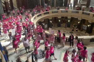Abortion rights protesters in Wisconsin